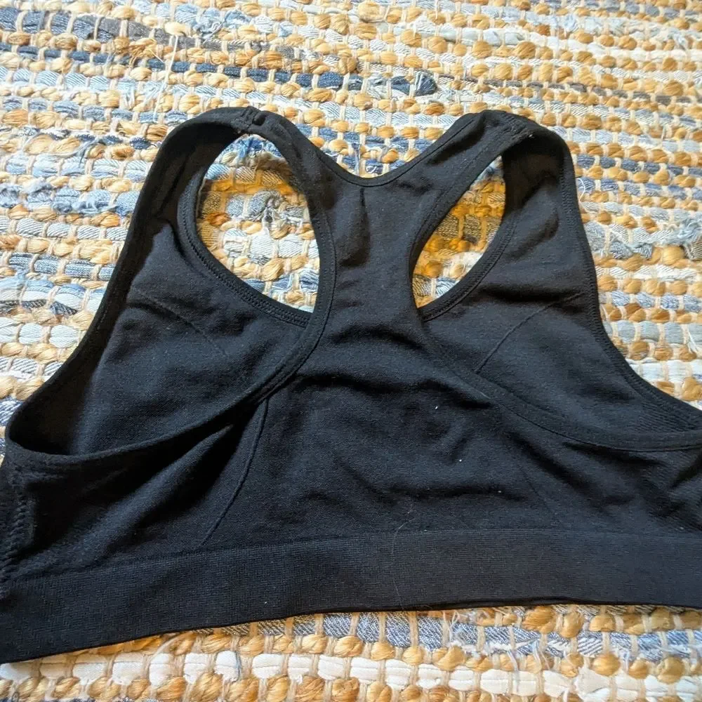 Girls Black Racerback Sports Bra L Activewear Athleisure Yoga Sporty Athletic